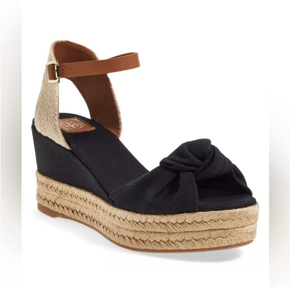 Tory Burch Knotted Bow Wedge Espadrille - Picture 1 of 9